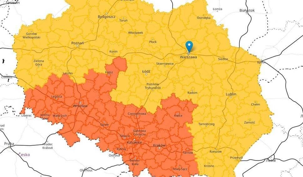 IMGW wydało potrójne ostrzeżenie dla Małopolski