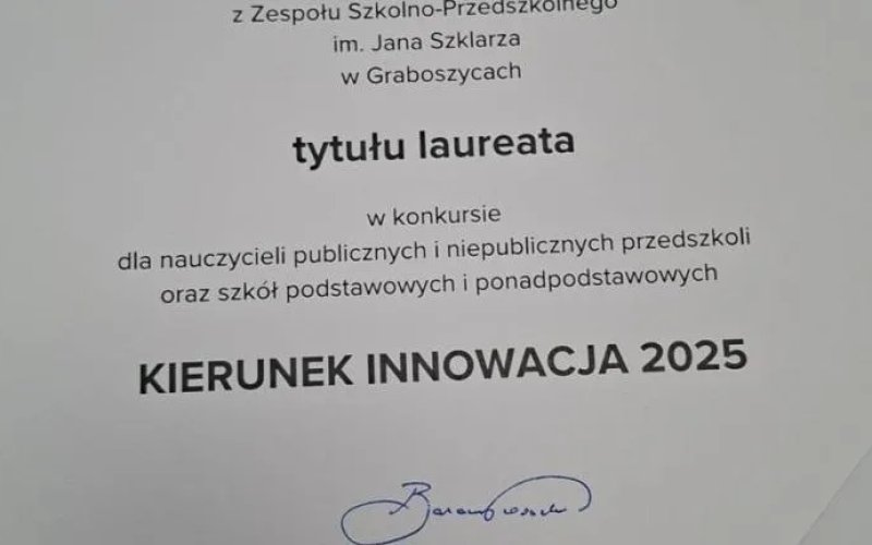 Nagroda MEN dla nauczycielki ZSP Graboszyce
