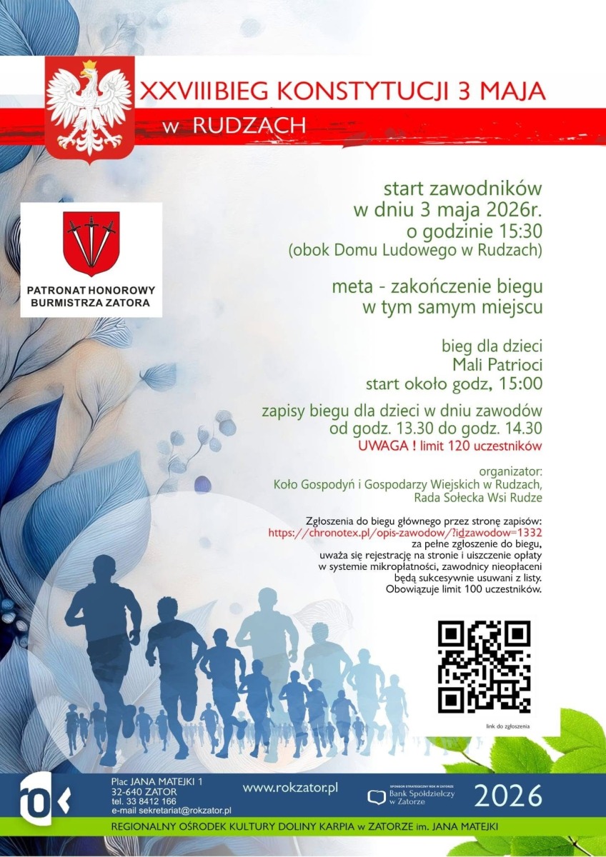 Majówka na sportowo i z tradycjami: Zapraszamy na Bieg Konstytucji 3 Maja oraz Bieg "Mali Patrioci"