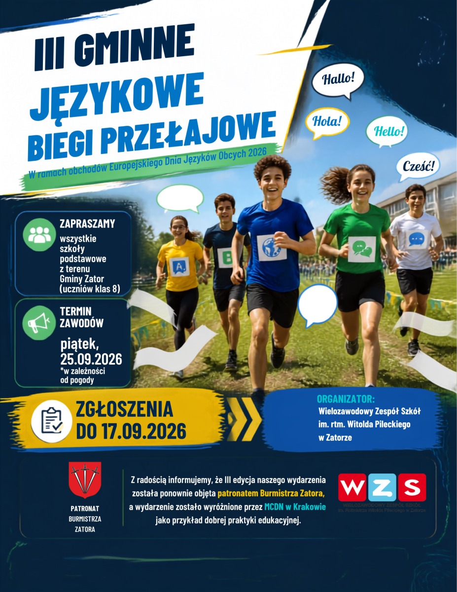 III Gminne Językowe Biegi Przełajowe w Zatorze