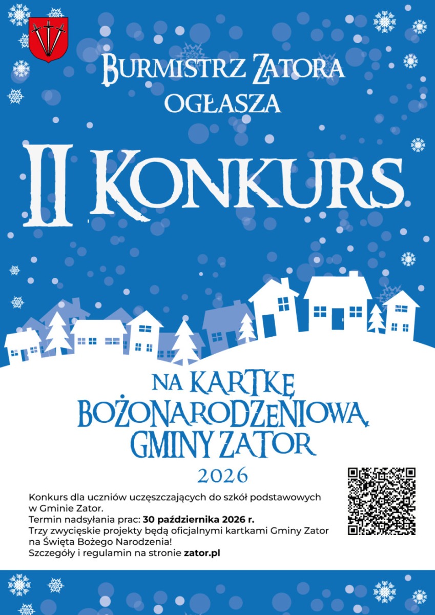 Zaprojektuj kartkę świąteczną Gminy Zator! Konkurs na najładniejszą kartkę bożonarodzeniową – edycja 2026