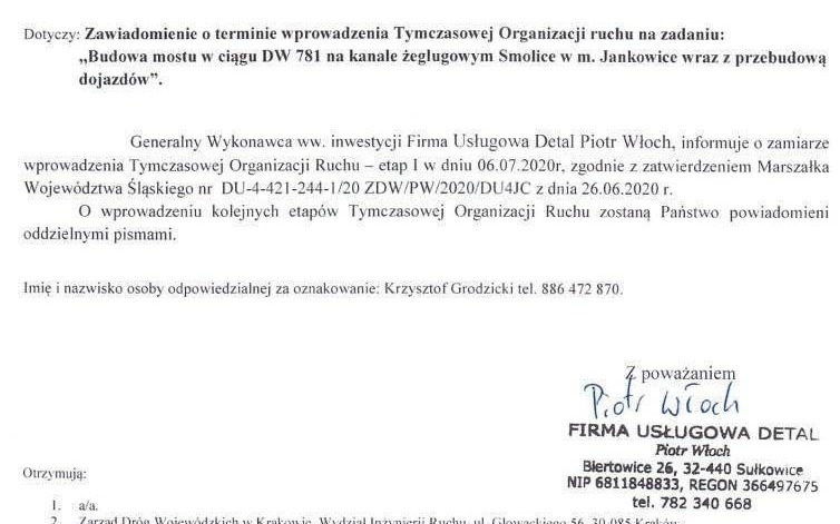 Utrudnienia na DW781 w Podolszu