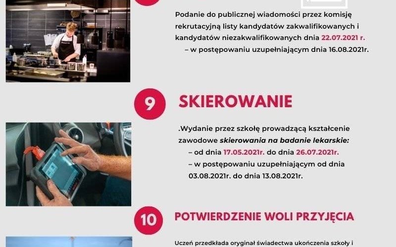 Jak stać się uczniem WZS? - Harmonogram rekrutacji na rok szkolny 2021/2022