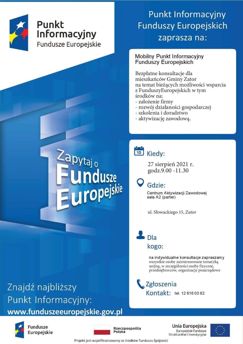 Punkt Informacyjny Funduszy Europejskich w Zatorze