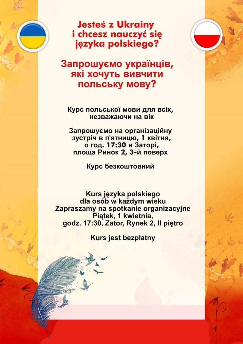 Jesteś z Ukrainy i chcesz nauczyć się języka polskiego?