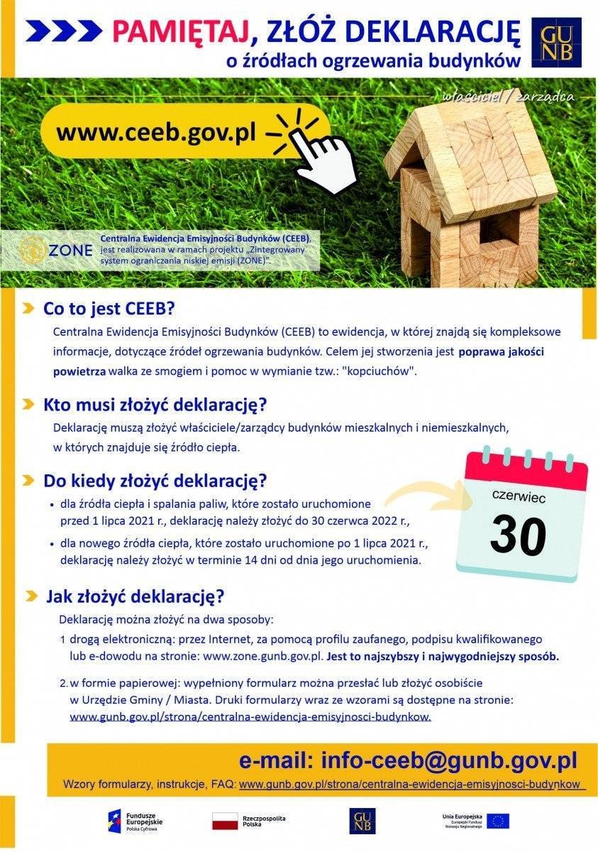 Pozostało zaledwie 21 dni. Pomóż sąsiadom i bliskim w złożeniu deklaracji dot. sposobu ogrzewania (CEEB). Za niedopełnienie tego obowiązku grozi grzywna!