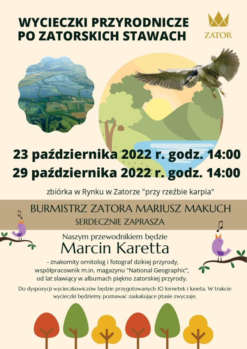 Wycieczki przyrodnicze po zatorskich stawach