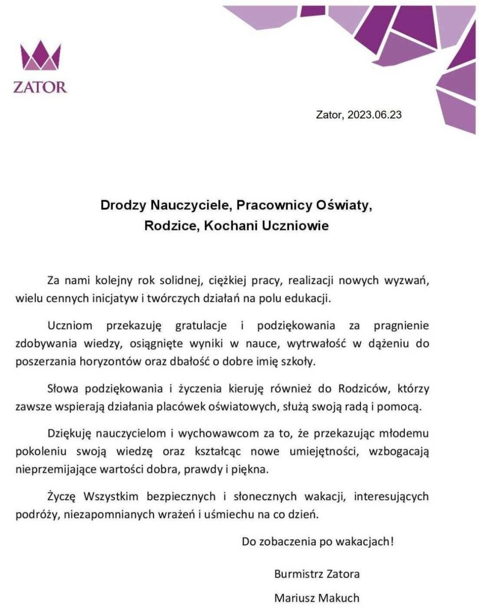 Zakończenie roku szkolnego 2022/2023