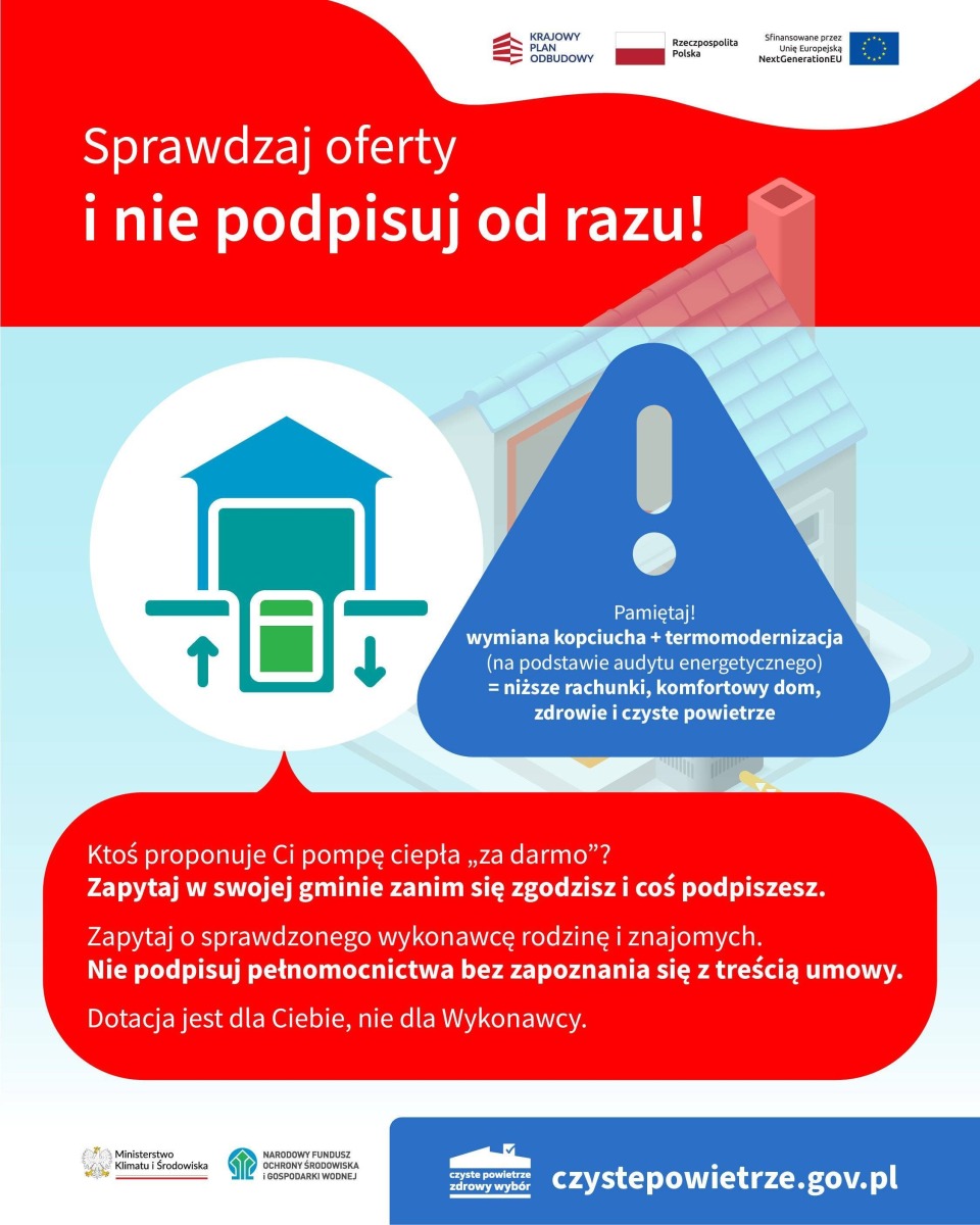Ostrzeżenie dla wnioskodawców i beneficjentów Programu Priorytetowego CZYSTE POWIETRZE o nieuczciwych wykonawcach