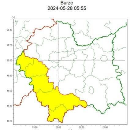 Ostrzeżenie meteorologiczne_141_Burze_1stopnia_28.05.2024
