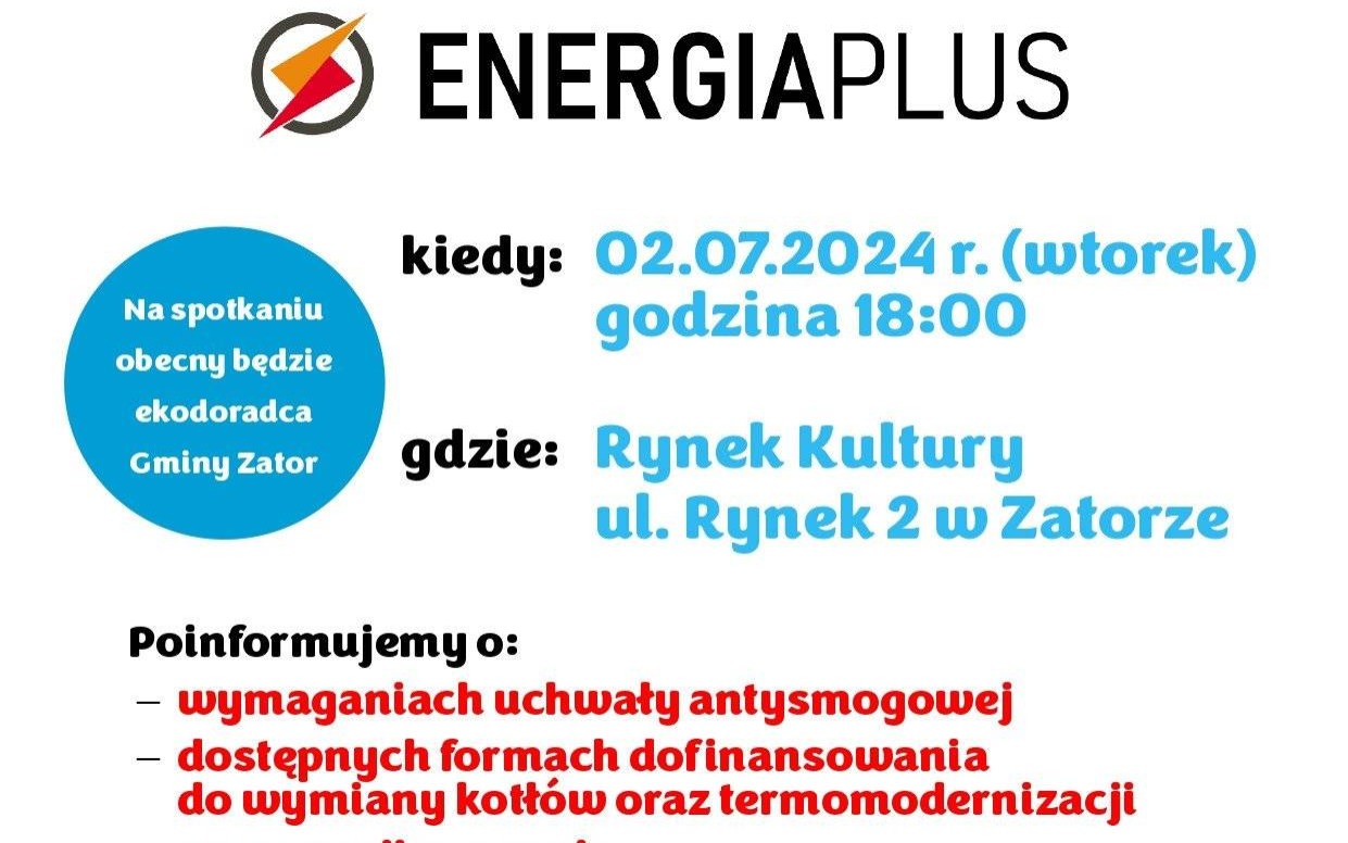Zaproszenie na spotkanie informacyjne z oficjalnym operatorem Programu Priorytetowego "Czyste Powietrze"