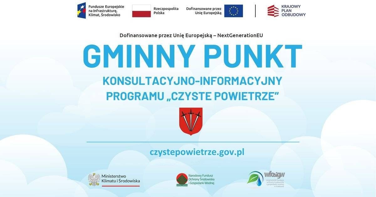 Informacja o funkcjonowaniu gminnego punktu konsultacyjno-informacyjnego Programu Priorytetowego CZYSTE POWIETRZE