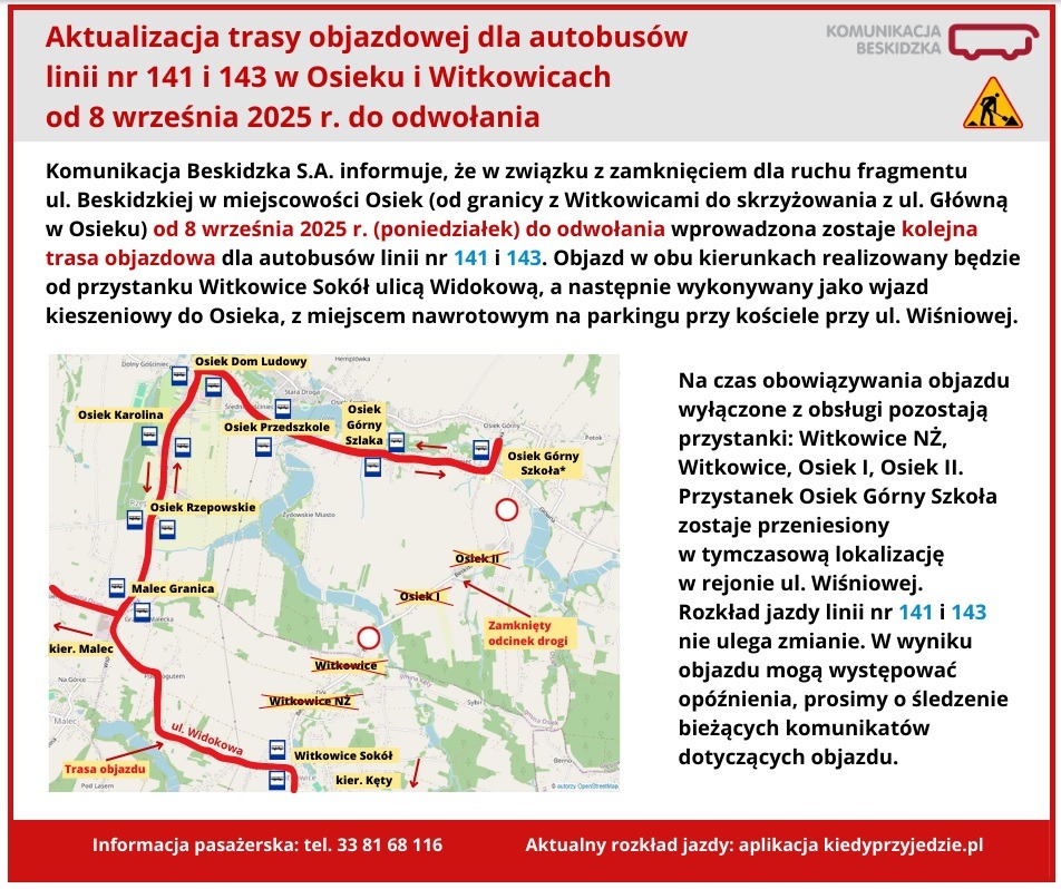 Komunikacja Beskidzka S.A. informuje
