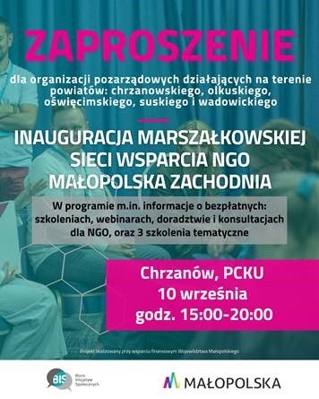 Inauguracja Marszałkowskiej Sieci Wsparcia NGO – Małopolska Zachodnia (powiaty: chrzanowski, olkuski, oświęcimski, suski i wadowicki)