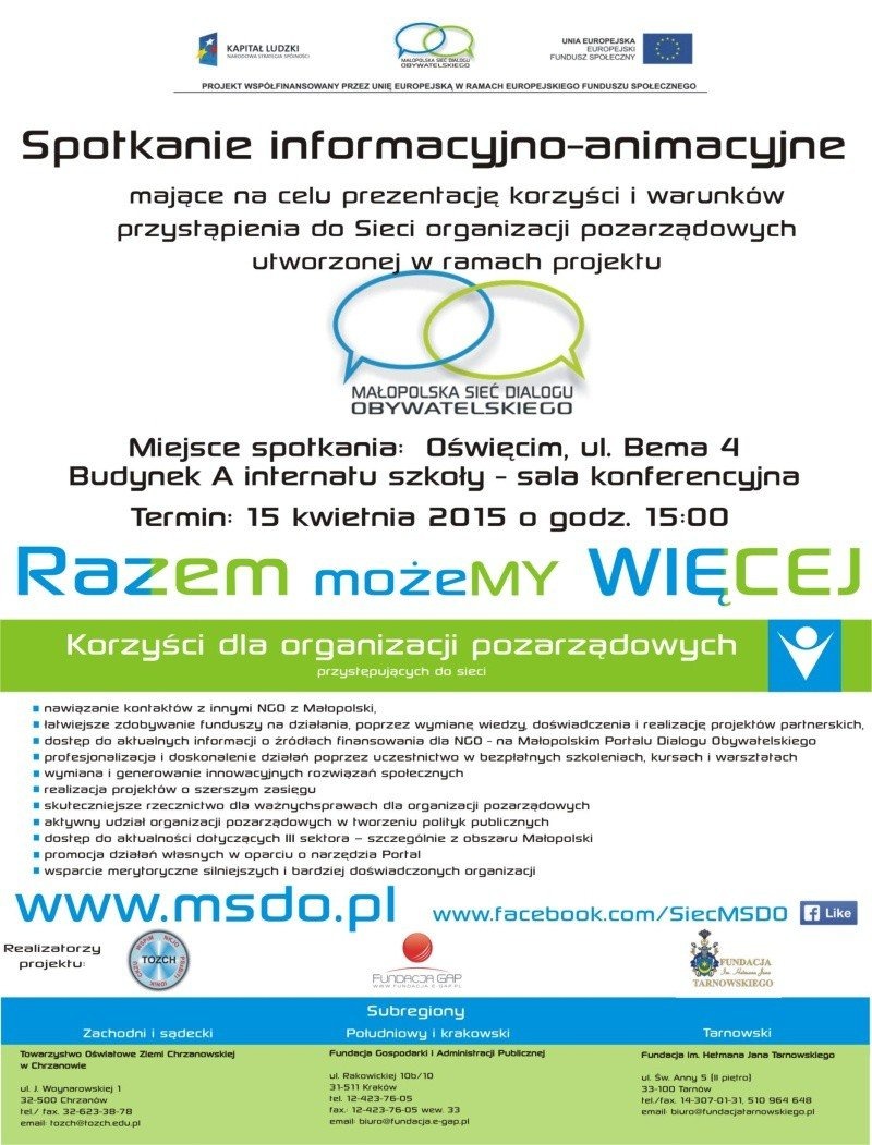 Spotkanie animacyjne dla organizacji pozarządowych