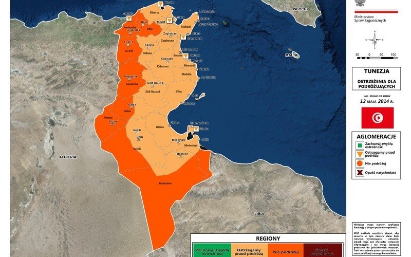 Tunezja – ostrzeżenie dla podróżujących i infolinia MSZ dla rodzin