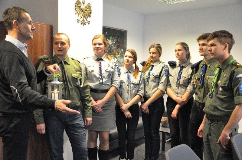 Harcerska wizyta ze Światełkiem Pokoju