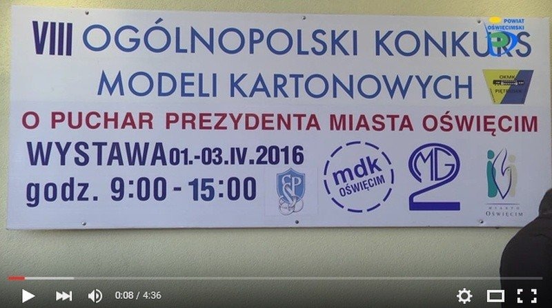 VIII Ogólnopolski Konkurs Modeli Kartonowych w Oświęcimiu