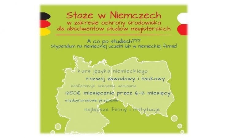 Staże w Niemczech w zakresie ochrony środowiska dla absolwentów studiów magisterskich