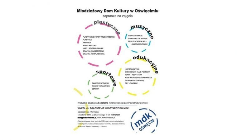 Młodzieżowy Dom Kultury zaprasza na zajęcia