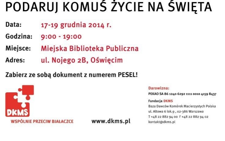 Podaruj komuś życie na Święta