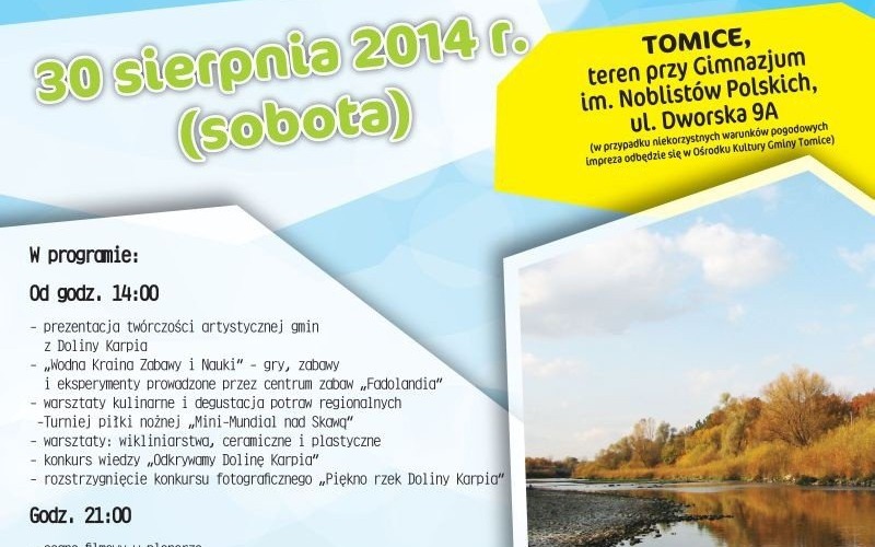 Zaproszenie na imprezę "Razem nad Skawą"