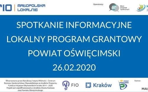Ruszył nabór projektów do Lokalnego Programu Grantowego Powiatu Oświęcimskiego