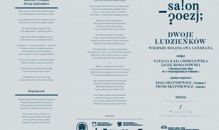 Krakowski Salon Poezji w MDSM z wierszami Leśmiana