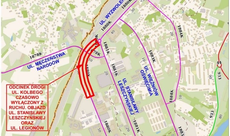 Od 8 kwietnia zamknięty dla ruchu fragment ulicy Kolbego. Trwa przebudowa drogi powiatowej