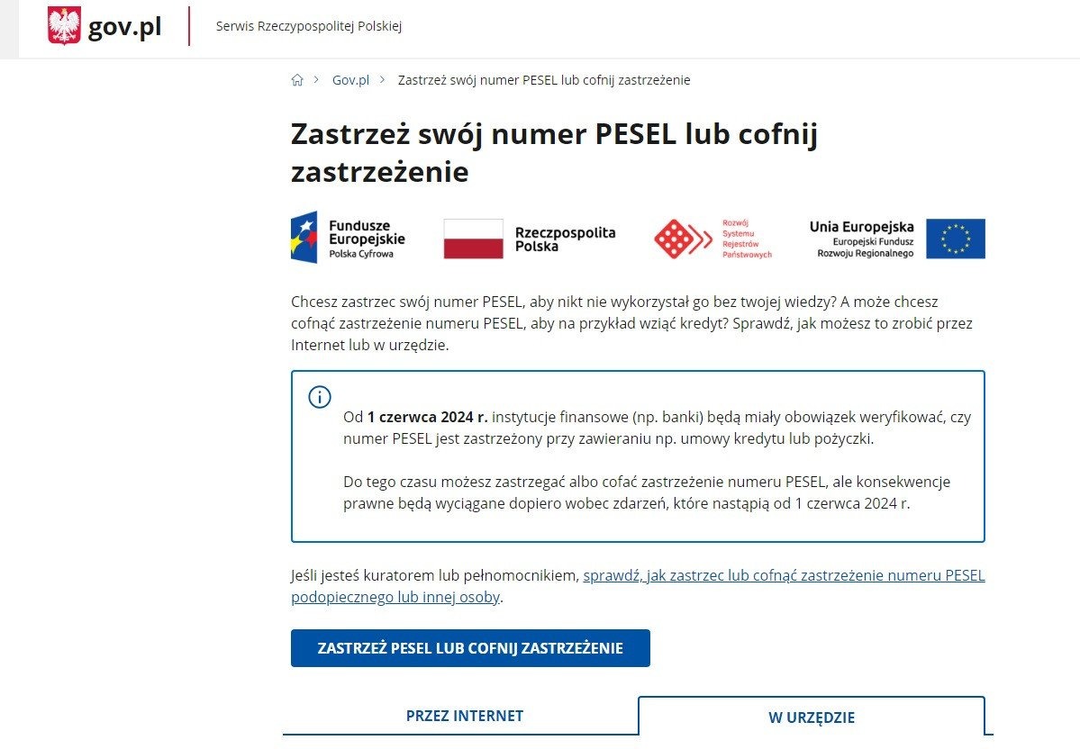 Tak zastrzeżesz swój numer PESEL