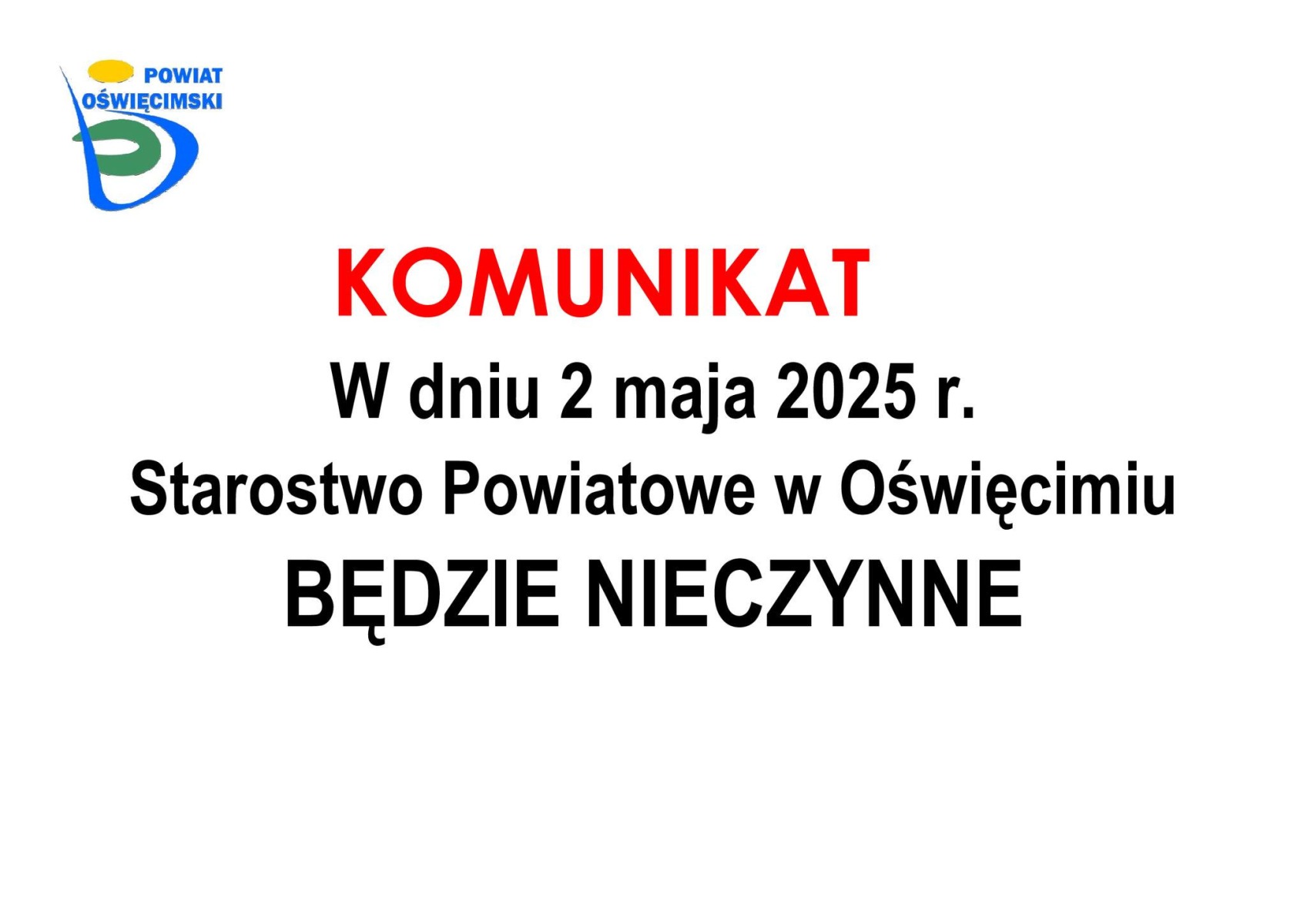 Urząd nieczynny 2 maja