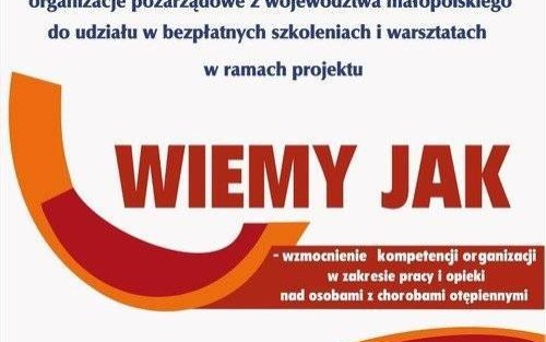 EDUKACJA. Oswajamy alzheimera - bezpłatne szkolenia dla organizacji pozarządowych