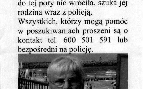 POSZUKIWANIA. Ostatnio widziano ją w Bobrku