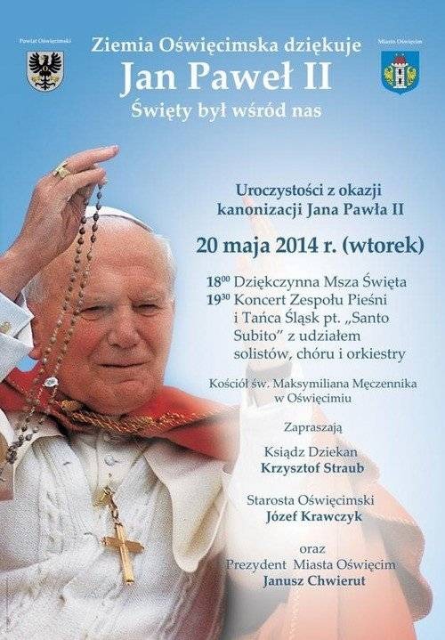 OŚWIĘCIM. Msza oraz występ Zespołu Pieśni i Tańca Śląsk. Zapraszają ks. dziekan, pełniący funkcję prezydenta i starosta