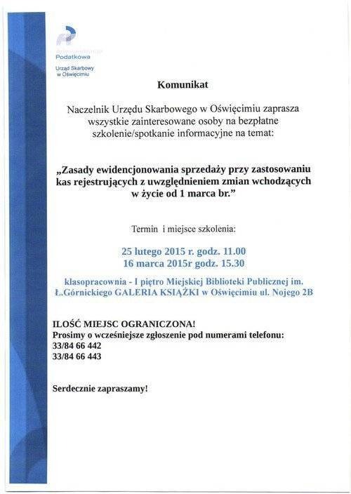 OŚWIĘCIM. Zmiany w używaniu kas fiskalnych. Bezpłatne szkolenie