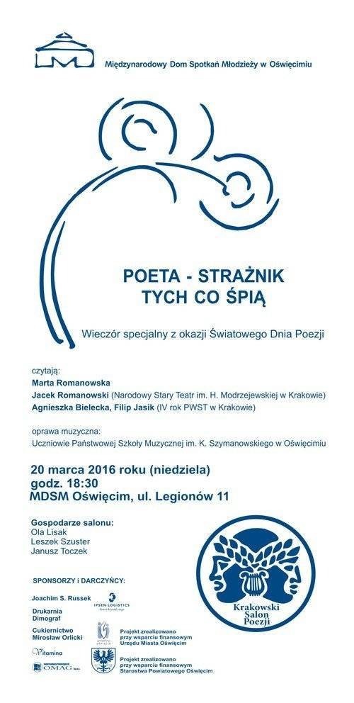 ZAPROSZENIE. „Poeta-strażnik tych co śpią”