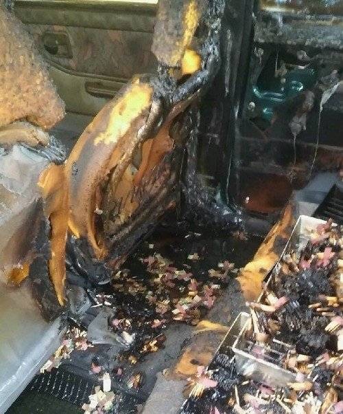 CHEŁMEK. Po nagłym hamowaniu w aucie pojawił się ogień