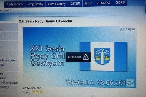GMINA OŚWIĘCIM. Jutrzejsza sesja Rady Gminy na żywo w sieci. A wcześniejsze obrady? Wyskakuje error...