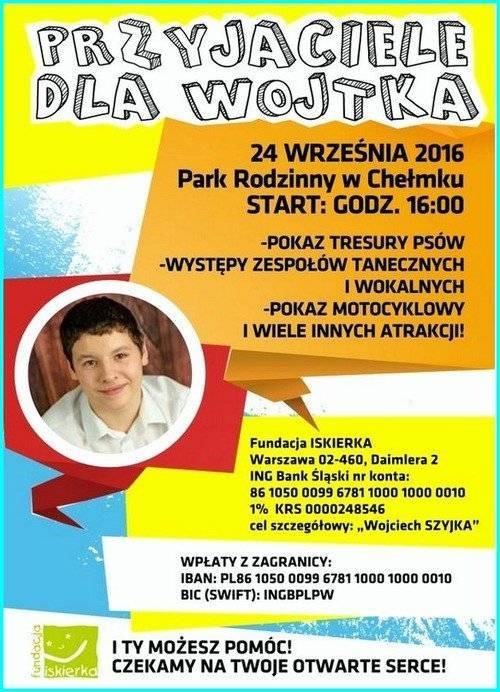 CHEŁMEK. Przyjdź jutro do Parku Rodzinnego i pomóż umierającemu chłopcu
