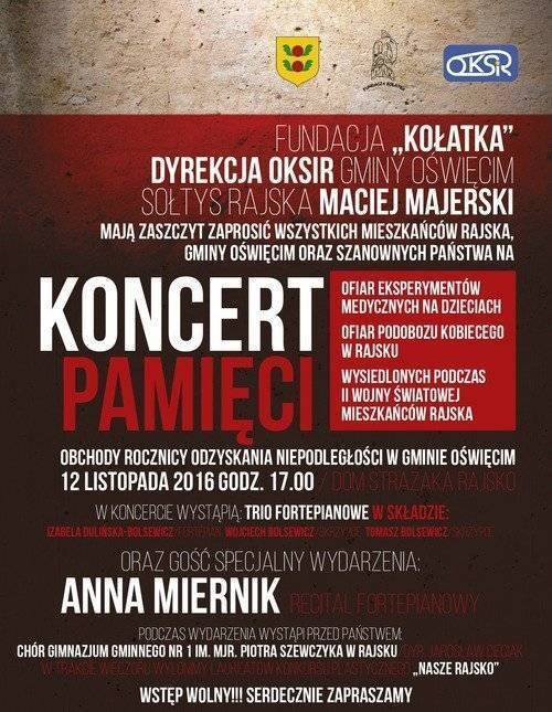 RAJSKO. Koncert Pamięci ku czci ofiar i prześladowanych przez hitlerowski reżim