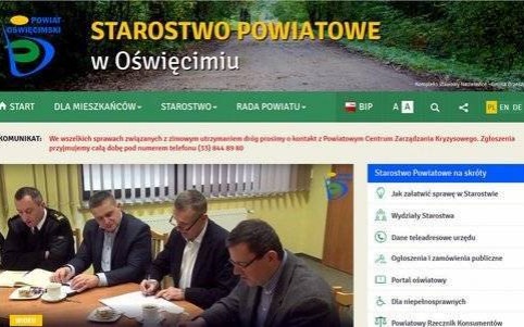 OŚWIĘCIM. Strona internetowa powiatu po nowemu. Dyskusyjne hasło promocyjne wciąż w użyciu