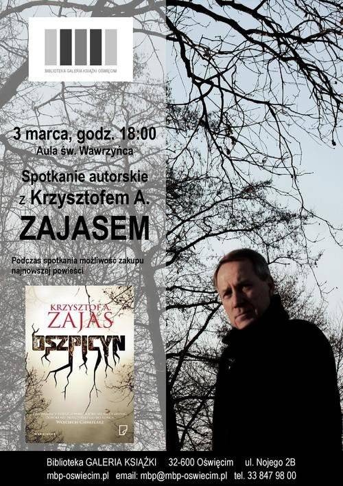 OŚWIĘCIM. „Oszpicyn” - miasto nad Sołą mrokiem owładnięte. Spotkaj się z autorem thrillera