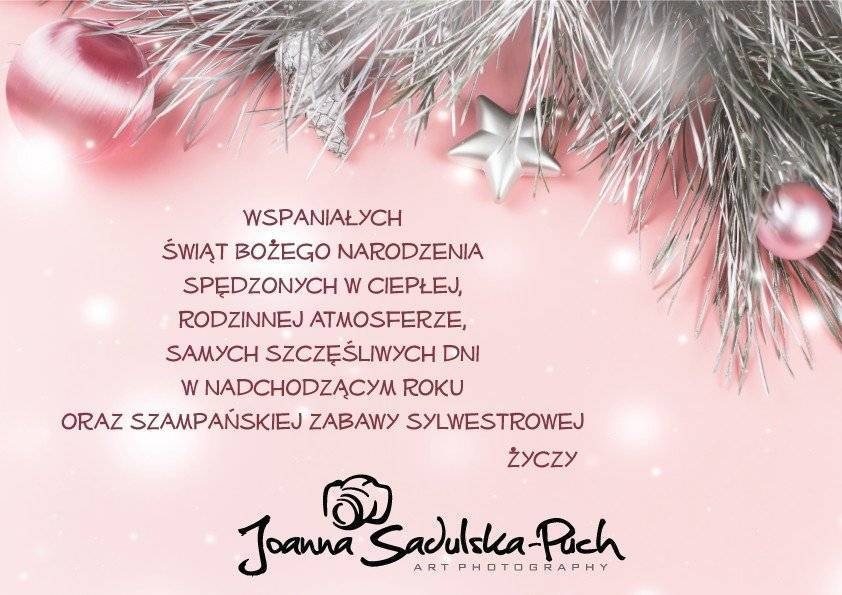 ŚWIĘTA. Życzenia świąteczno-noworoczne od Joanny Sadulskiej-Puch Art Photograpfy