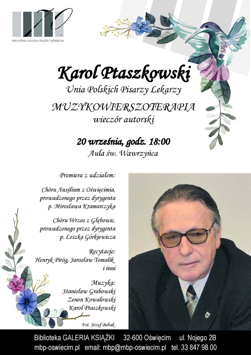 OŚWIĘCIM. Lecznie poezją. Wiersze Karola Ptaszkowskiego w Galerii Książki