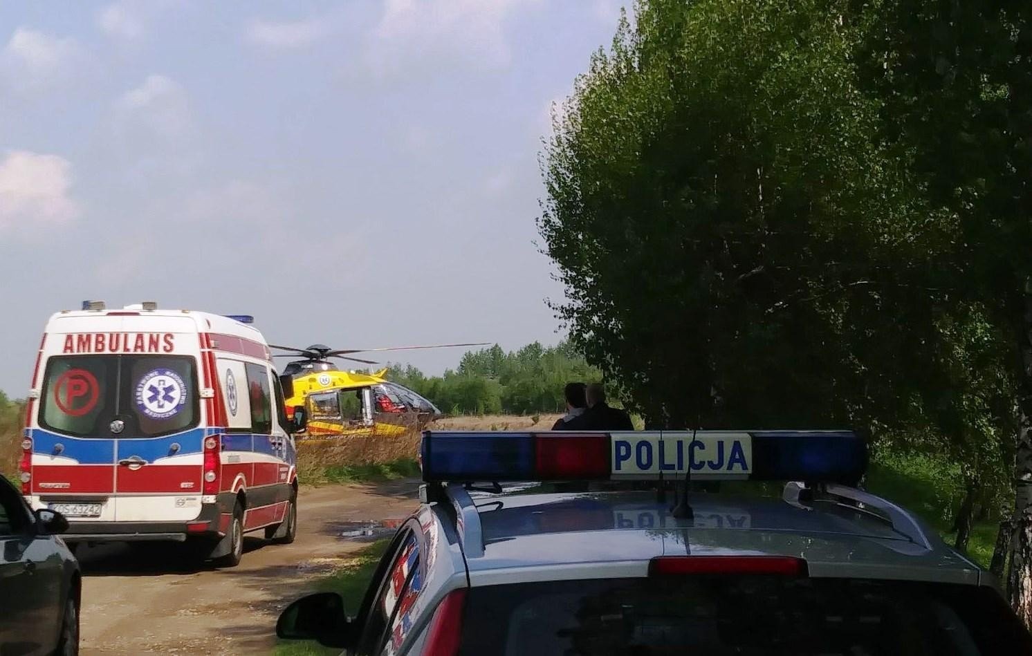 Skidziń. Mężczyzna wypił środek do czyszczenia kanalizacji. Interweniował śmigłowiec LPR. ZDJĘCIA! - InfoBrzeszcze.pl