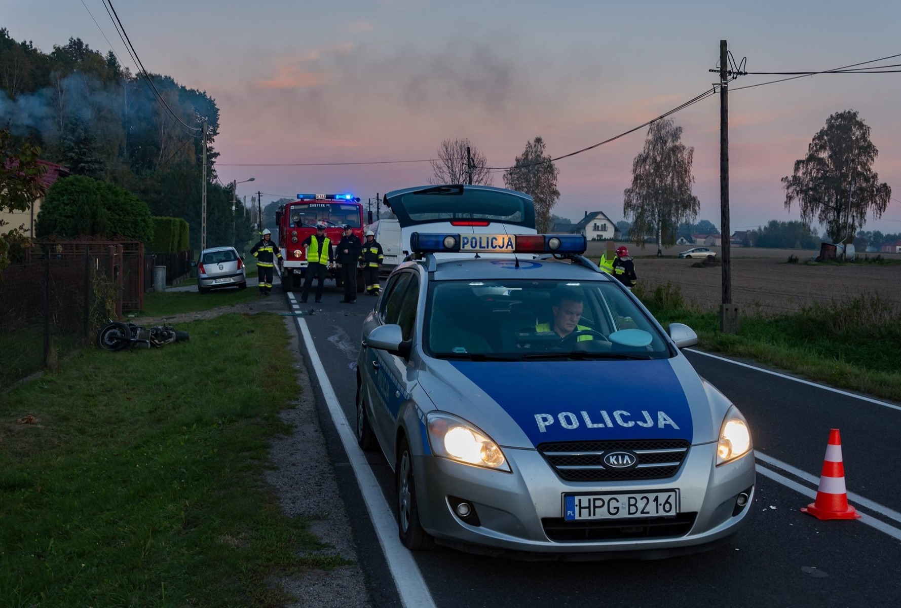 Tragiczny wypadek na Łęckiej- motocyklista w ciężkim stanie trafił do szpitala - InfoBrzeszcze.pl
