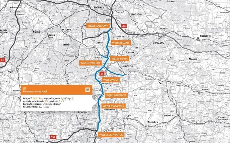 Komplikacje w wyborze wykonawcy drogi S1. Termin oddania niezagrożony - InfoBrzeszcze.pl