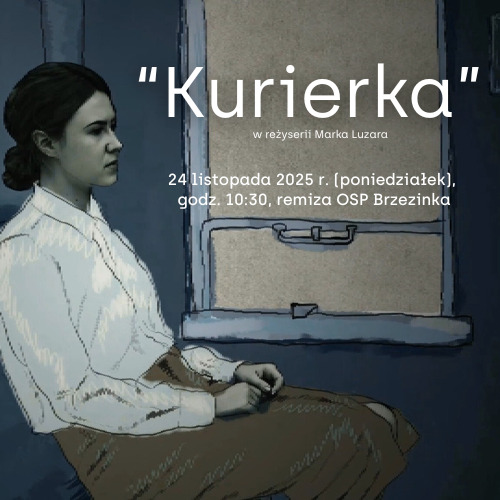Projekcja filmu dokumentalnego „Kurierka” w sali OSP Brzezinka