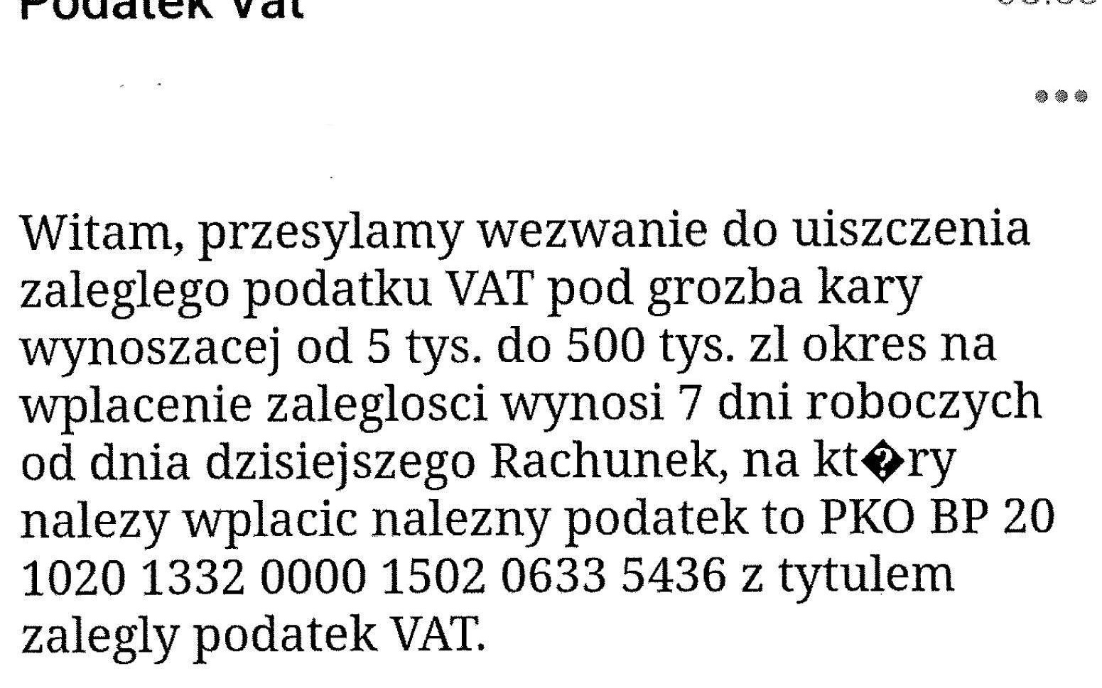 Urząd Skarbowy ostrzega: uwaga na fałszywe e-maile z wezwaniem do zapłaty