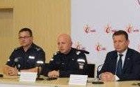 Konferencja prasowa podsumowująca zabezpieczenie Światowych Dni Młodzieży z udziałem Ministra Spraw Wewnętrznych i Administracji Mariusza Błaszczaka